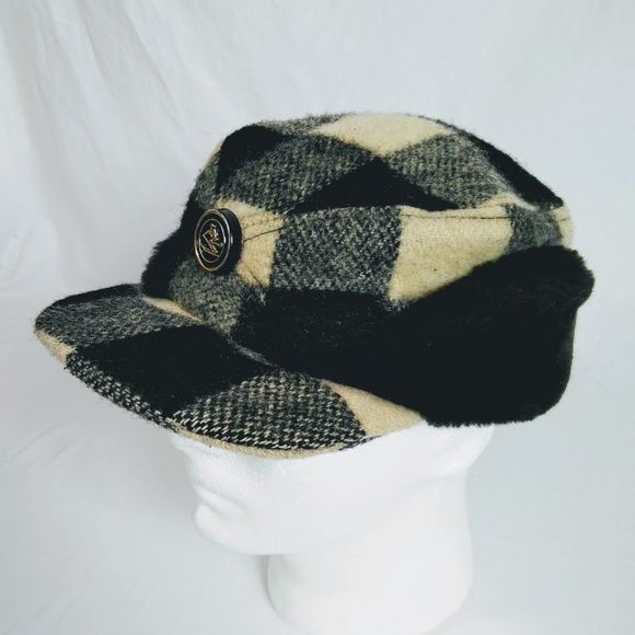 green plaid hat with ear flaps